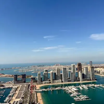 Panoramic Fireworks Views with Palm Jumeirah Bluewaters and Ain dubai View