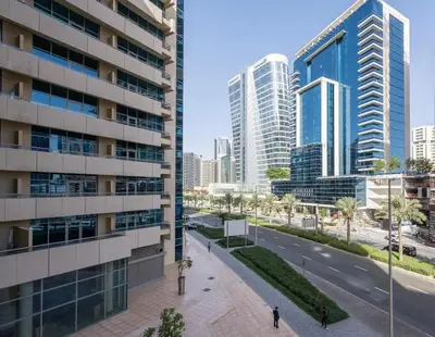 a view of a city with tall buildings at Urban apartment near to Dubai mall & Burj Khalifa in Dubai