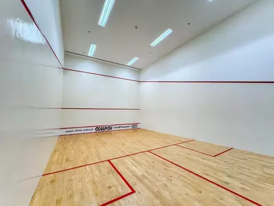 an empty gym room with a basketball court at PVH - Creek Residences South T3 - Harbourfront 2BR in Dubai