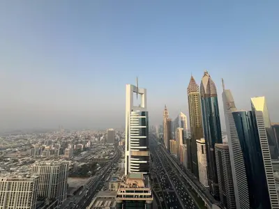 a view of a city with tall buildings at 1BR Amazing Burj And Dubai View in Dubai