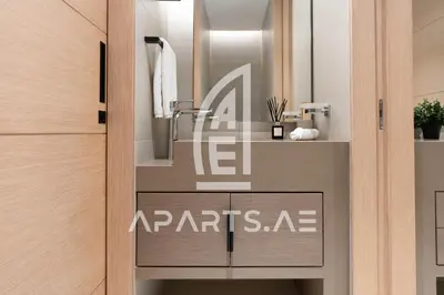 a bathroom with a sign on the door of a bathroom at 2BR Address JBR - Direct Beach Access & Top Views in Dubai