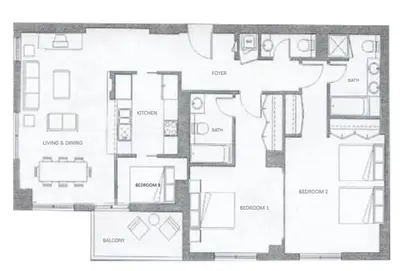 a black and white floor plan of a house at Elite Royal Apartment - Sky Series - Highest Apartment Floor - Full Burj Khalifa & New Fountain View - Eternal in Dubai