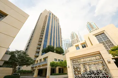 a view of a city skyline with tall buildings at Elite Downtown 1BR Stylish 1BR in Dubai