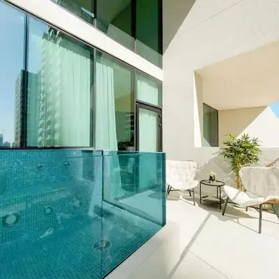 Calm Luxe 1BR Suite in Binghatti Royale with Parking!
