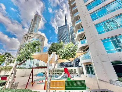 a view of a city skyline with tall buildings at EasyGo - Elegant 1BR in Downtown Dubai in Dubai