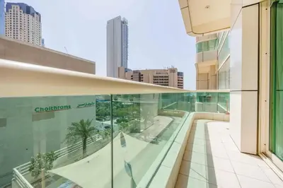 a view from the balcony of a building at Royal oceanic Dubai marina in Dubai