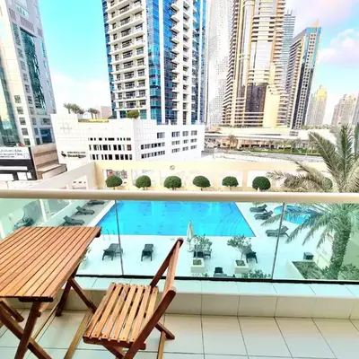 Pool side 1-BR Apt next to JBR Beach