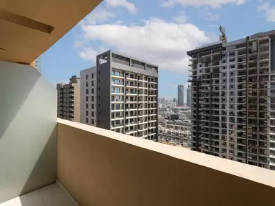 a view from the balcony of a building at Relaxing Stay Studio in Ghalia 29 in Dubai
