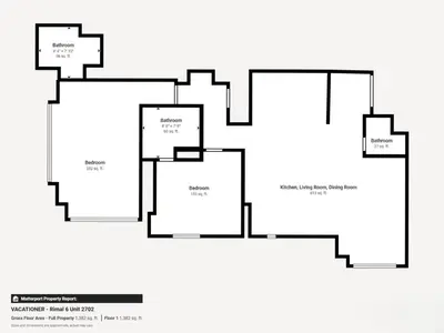 a floor plan of a house at Vacationer l Mesmerizing 2 Bed l Sea and Ain Dubai View l JBR in Dubai
