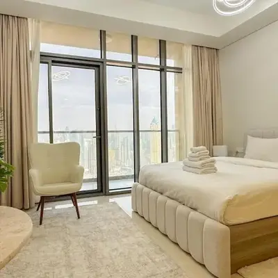 High floor studio with stunning views in Aykon City
