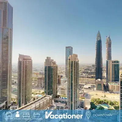 Vacationer l Elegant 2 Bed l near Burj Khalifa l Address Opera