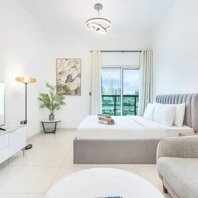 Elegant Minimal Studio with Balcony