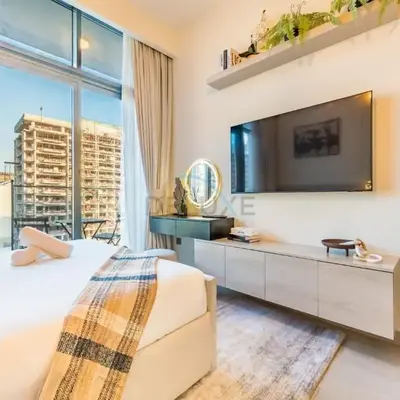 Contemporary Studio Apartment with Balcony & Community Views - Azizi Riviera 48