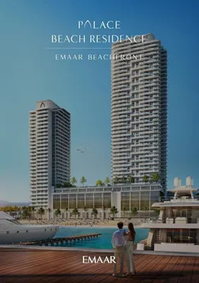 a rendering of a beach residence with two tall buildings at Ultimate Beachfront family home with panoram views! in Dubai