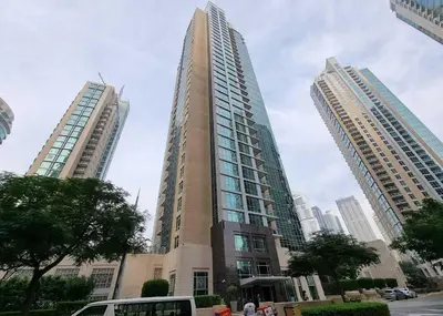 a tall building in a city with tall buildings at HAVN - 2 Bed in The Residences, Burj Khalifa View in Dubai