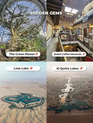 a collage of three pictures of the green planet and the green planet dubai at The Sky in Dubai