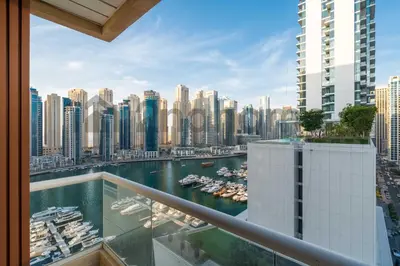 a view from the balcony of a building at Luxurious Newly Furnished 2 Bed in Dubai Marina in Dubai