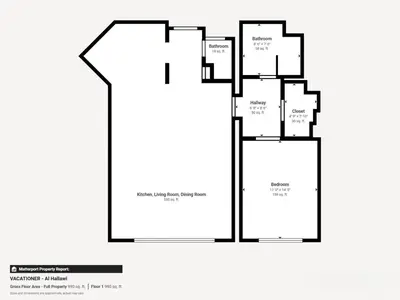 a diagram of a floor plan of a house at Vacationer l 1 Bed on The Palm l City Views l Near Atlantis in Dubai