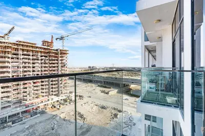 a view from the balcony of a building under construction at Modern Luxe Studio in the Heart of Meydan in Dubai