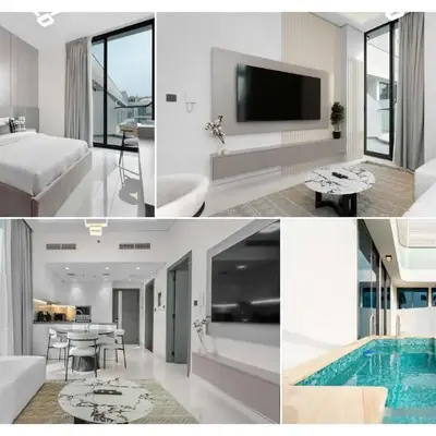 Luxury 1BR with Private Pool & Balcony