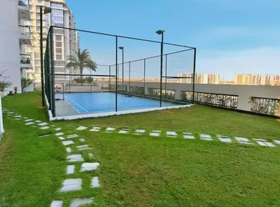 a basketball hoop on the side of a building at Modern 2BDR Stay-Near Metro-Al Furjan in Dubai