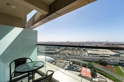 a view of a city from the top of a building at Aykon City Tower C, Business Bay - Onelink in Dubai