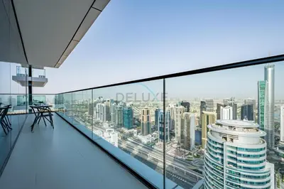 a view of a city from the top of a building at Prime Location with Direct Mall and Marina Walk Access, Just Outside DMCC Metro Station - VIDA Residences, Dubai Marina by Deluxe Holiday Homes in Dubai