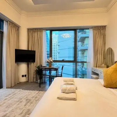 Studio centrally located with a huge private balcony
