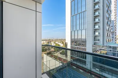 a view from the balcony of a building at Luxury 1 Bed Retreat with Balcony in JVT in Dubai