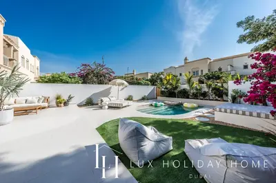 an image of a backyard with a swimming pool at LUX The Serene Springs Villa 3 in Dubai