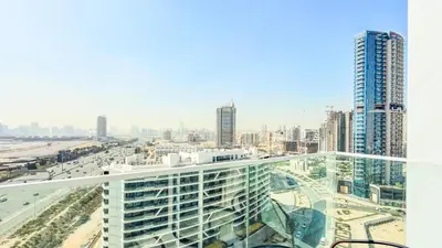 a view of a city from the top of a building at TRPS - Skyz by Danube, Arjan - Close to Miracle Garden, Furnished, Brand New in Dubai