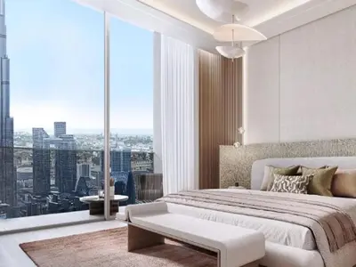 a bedroom with a large bed and a large window at LMY Wharf 2 Marina View Suites - Dubai JBR Marina in Dubai