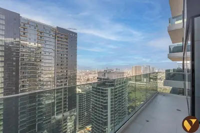 a view of a city from a building balcony at Vogue Al Wasl 1 Residences Near Zabeel Park and World Trade Centre, Two Bedroom Apartment with Balcony with City View, Access to all Amenities, Walkable to Max Fashion Metro Station in Dubai