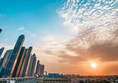 a view of a city with tall buildings at Leva Hotel and Suites, Opposite Downtown in Dubai