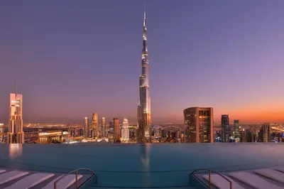 a view of the tallest building in the city at Address Sky View, Downtown Dubai in Dubai
