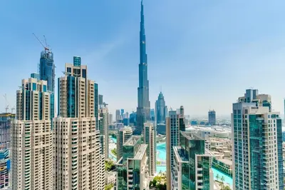 a view of a large city with tall buildings at Vida Downtown Residences in Dubai