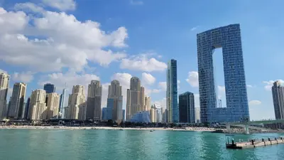 a view of a city from the water with buildings at Silverene Towers Dubai Marina - By Home Of Choice in Dubai