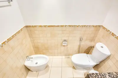 a bathroom with a toilet and a bidet at 1 Bedroom with Stunning Ain Dubai and Full Sea View in Dubai