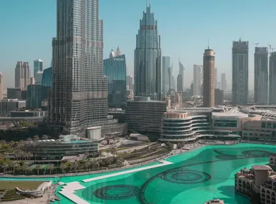 a view of a city with many tall buildings at Elite Royal Apartment - Full Burj Khalifa & Fountain View - Emerald in Dubai