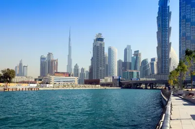 a view of a city from a body of water at Holiday Inn Express Dubai Safa Park by IHG in Dubai
