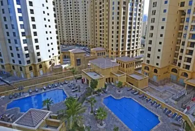 a model of a city with two pools and buildings at VIP Castles JBR Rimal 3 Suite 1 Bedroom in Dubai