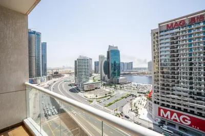 a view of a city from a building at RH- Prime Location, Spacious 2BR, walk to Dubai Mall in Dubai