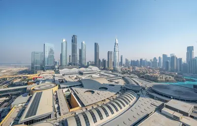 an aerial view of a city with tall buildings at New Arabian -Address Emaar Fashion Avenue in Dubai
