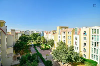 an aerial view of a city with buildings at Luxury Escapes - Studio near Ibn Battuta Mall & Metro - MOG 193 Discovery Gardens in Dubai