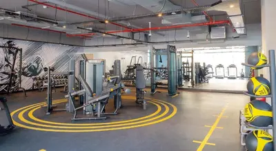 a gym with treadmills and machines in it at PROMO I Sea view I 1 BR apartment I Studio One Tower I Dubai Marina in Dubai