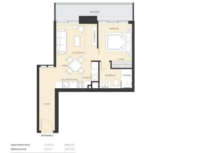 a floor plan of a house at PROMO I Sea view I 1 BR apartment I Studio One Tower I Dubai Marina in Dubai