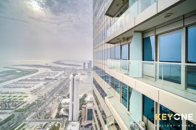 a view from the side of a building at Captivating Sky & Sea Views in Two Bedroom Suite in Dubai