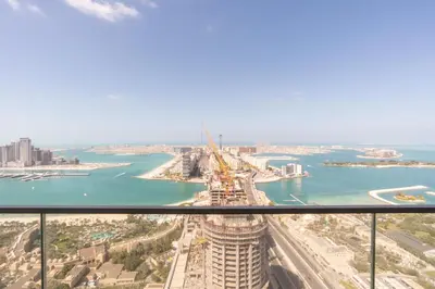 a view of a city from the top of a building at ON OFF HH-AVANI HOTEL-3BR -Full Palm View in Dubai