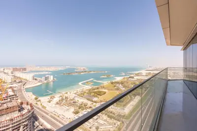 an ocean view from the top of a building at ON OFF HH-AVANI HOTEL-3BR -Full Palm View in Dubai