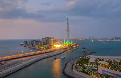 a view of a city with a river and buildings at Keysplease Fascinating SeaViews! 2 B/R Luxury Apt 52/42, Marina in Dubai